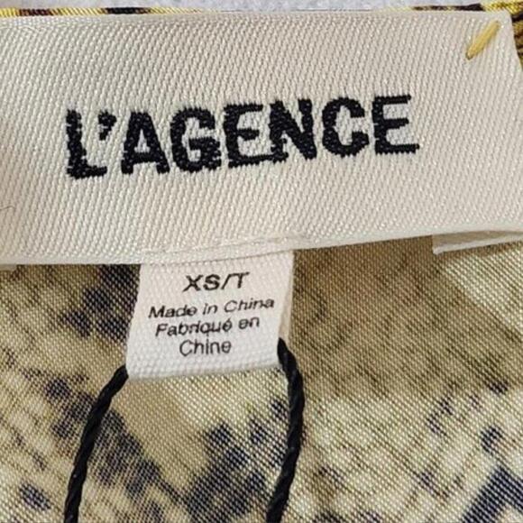 2/$50 L'Agence Yellow Snakeskin Print Tank Top Size XS | Sleeveless Blouse Chic - Picture 3 of 6